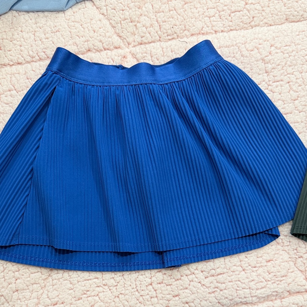 Blue and green  Pleated Mini Skort - girls